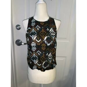 Leith Sleeveless Top Geometric Form Fitting Nordstrom Sz XS X-Small